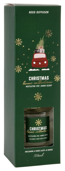 Raumduft Diffuser Christmas Home Collection MISTLETOE FIR 100 ml  - Lufterfrischer Weihnachten, Duftstäbchen, Raum Duft Weihnachtszeit, Verdunster