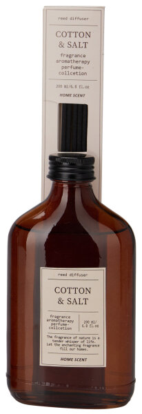 Raumduft Diffuser Parfüm Duft Kollektion COTTON & SALT 200 ml  - Aromatherapie, Lufterfrischer, Duftstäbchen, Raumdüfte, Verdunster