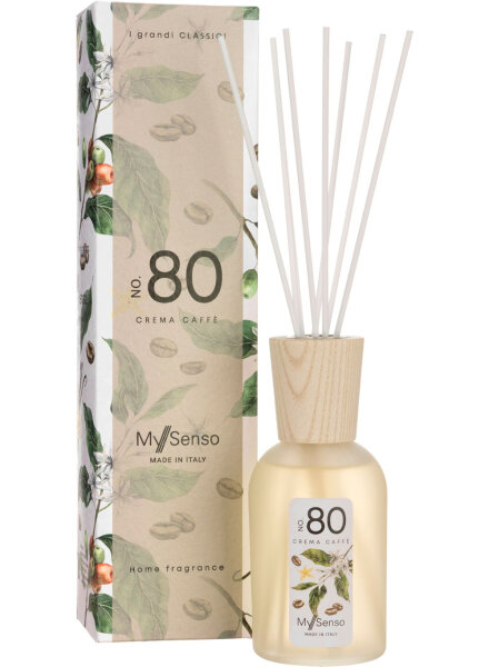 My Senso Diffuser N°80 Crema Caffe Raumduft 240 ml  - Lufterfrischer, Duftstäbchen, Raum Duft, Verdunster
