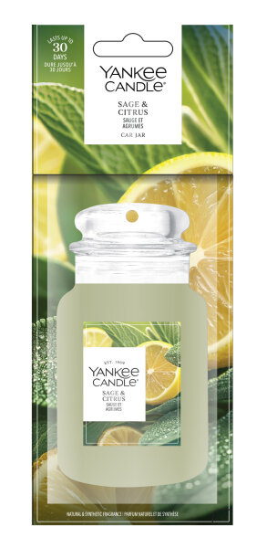 Auto Duft, Lufterfrischer SAGE & CITRUS - Yankee Candle Car Jar Paper, Raumduft, Autoduft