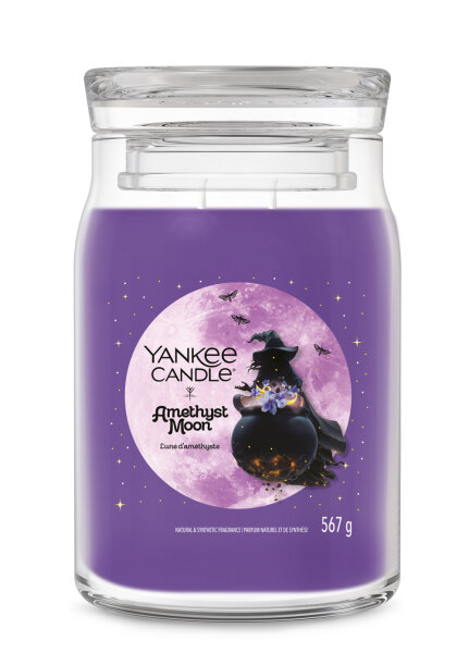 Amethyst Moon - Yankee Candle Halloween Signature Duftkerze im Glas (groß) - Kerze mit Brenndauer bis zu 80 Stunden