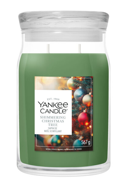 Shimmering Christmas Tree - Yankee Candle Winterkollektion Signature Duftkerze im Glas (groß) - Kerze mit Brenndauer bis zu 80 Stunden