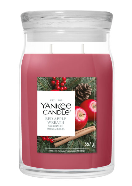 Red Apple Wreath - Yankee Candle Winterkollektion Signature Duftkerze im Glas (groß) - Kerze mit Brenndauer bis zu 80 Stunden