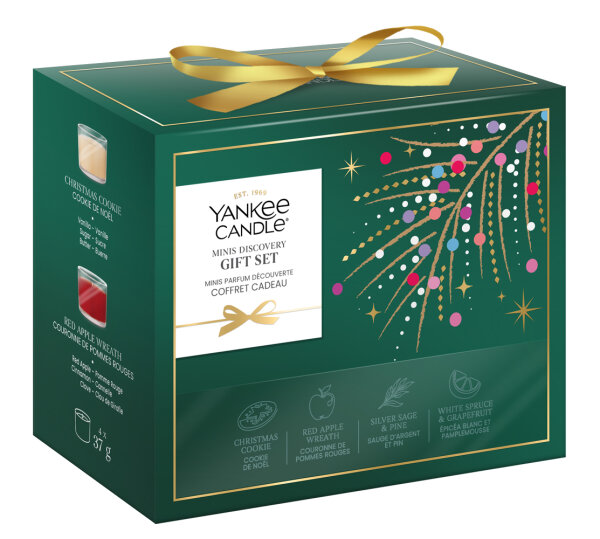 Yankee Candle Gift Set Geschenkbox mit 4 Mini Filled Votiv Kerzen - Geschenkset Weihnachten