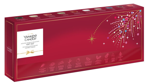 Yankee Candle Gift Set Geschenkbox mit 10 Teelichter und 1 Kerzenhalter - Geschenkset Weihnachten
