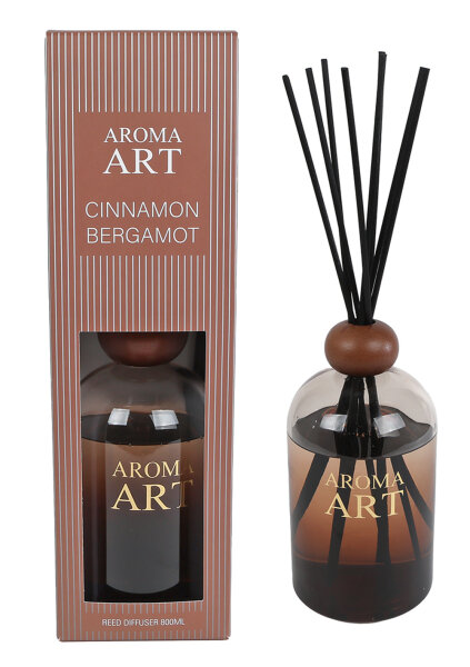 Raumduft XL Diffuser Aroma Art Cinnamon Bergamot 800 ml  - Lufterfrischer, Parfüm, Duftstäbchen, Luxus Raum Duft, Verdunster